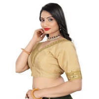 Women's Banglory Embroidery Readymade Blouse (Beige, Size: Free Size)