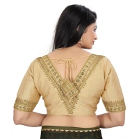 Women's Banglory Embroidery Readymade Blouse (Beige, Size: Free Size)
