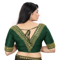 Women's Banglory Embroidery Readymade Blouse (Green, Size: Free Size)
