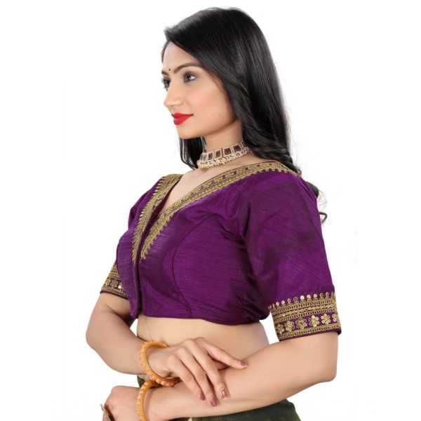 Women's Banglory Embroidery Readymade Blouse (Magenta, Size: Free Size)