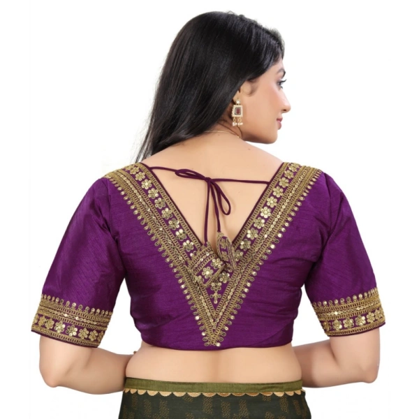 Women's Banglory Embroidery Readymade Blouse (Magenta, Size: Free Size)