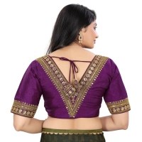 Women's Banglory Embroidery Readymade Blouse (Magenta, Size: Free Size)