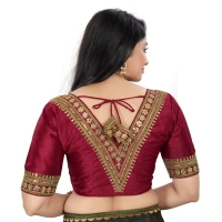 Women's Banglory Embroidery Readymade Blouse (Maroon, Size: Free Size)