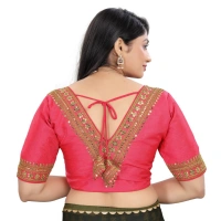 Women's Banglory Embroidery Readymade Blouse (Pink, Size: Free Size)