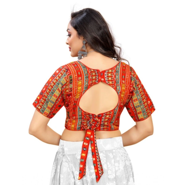 Women's Cotton Blend Plain Readymade Blouse (Red, Size: Free Size)