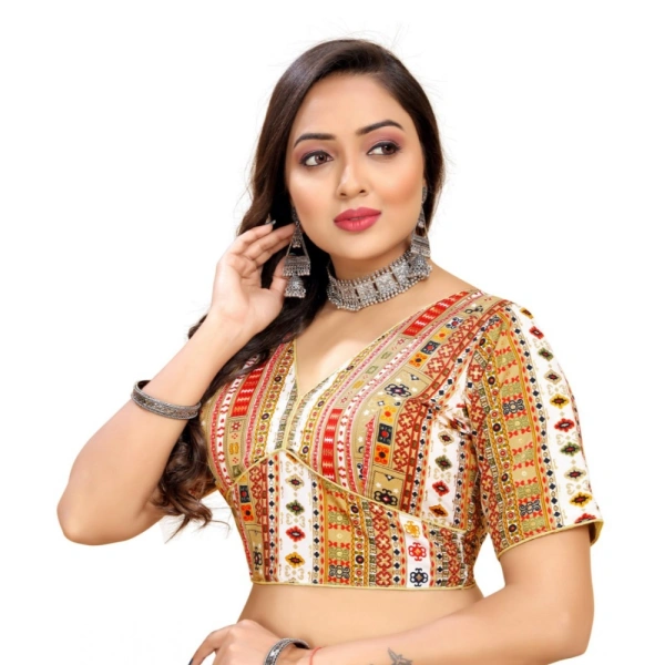 Women's Cotton Blend Plain Readymade Blouse (White, Size: Free Size)