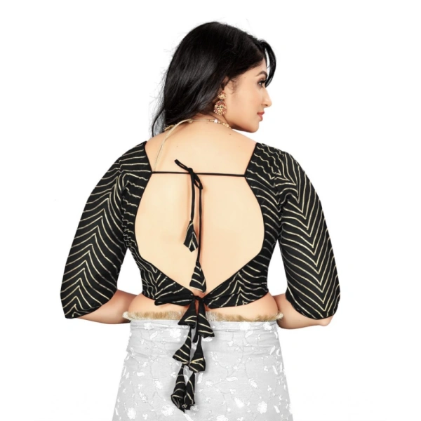 Women's Georgette Embroidery Readymade Blouse (Black, Size: Free Size)