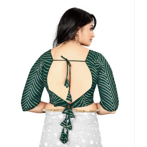 Women's Georgette Embroidery Readymade Blouse (Green, Size: Free Size)