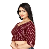 Women's Georgette Embroidery Readymade Blouse (Maroon, Size: Free Size)