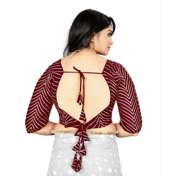 Women's Georgette Embroidery Readymade Blouse (Maroon, Size: Free Size)