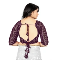 Women's Georgette Embroidery Readymade Blouse (Purple, Size: Free Size)