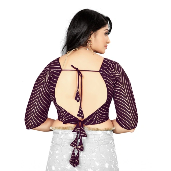 Women's Georgette Embroidery Readymade Blouse (Purple, Size: Free Size)