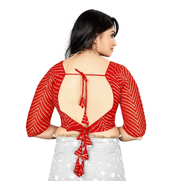 Women's Georgette Embroidery Readymade Blouse (Red, Size: Free Size)