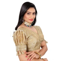 Women's Jimmy Choo Embroidery Readymade Blouse (Beige, Size: Free Size)