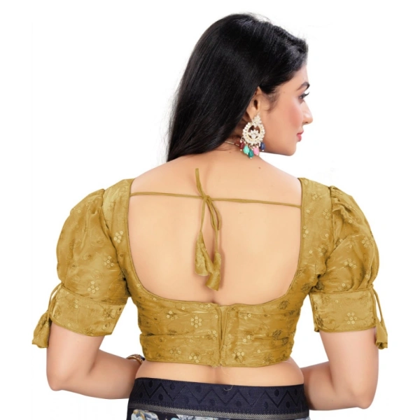 Women's Jimmy Choo Embroidery Readymade Blouse (Gold, Size: Free Size)
