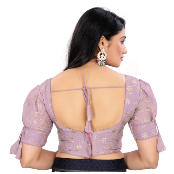 Women's Jimmy Choo Embroidery Readymade Blouse (Lavender, Size: Free Size)