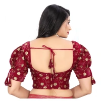 Women's Jimmy Choo Embroidery Readymade Blouse (Maroon, Size: Free Size)