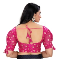 Women's Jimmy Choo Embroidery Readymade Blouse (Pink, Size: Free Size)