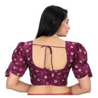 Women's Jimmy Choo Embroidery Readymade Blouse (Purple, Size: Free Size)
