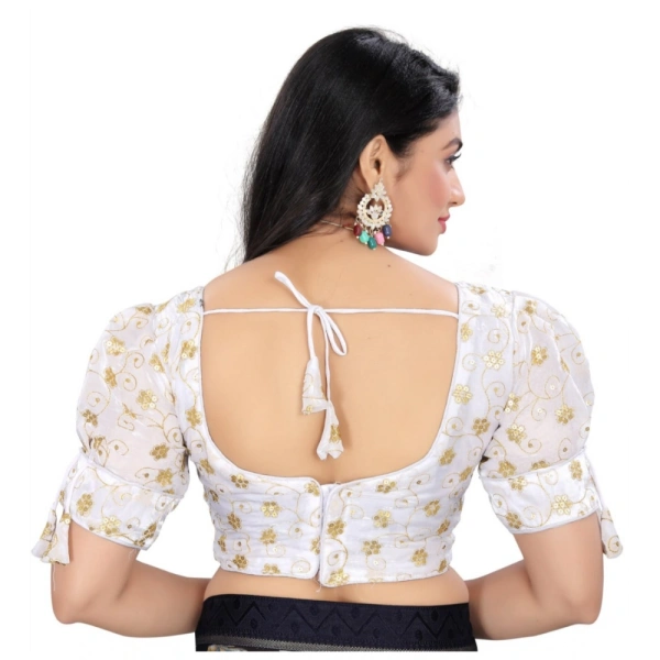 Women's Jimmy Choo Embroidery Readymade Blouse (White, Size: Free Size)