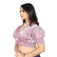 Women's Organza Plain Readymade Blouse (Baby Pink, Size: Free Size)