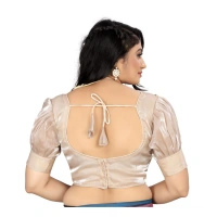 Women's Organza Plain Readymade Blouse (Beige, Size: Free Size)