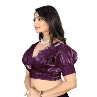 Women's Organza Plain Readymade Blouse (Magenta, Size: Free Size)