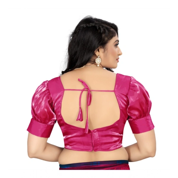 Women's Organza Plain Readymade Blouse (Pink, Size: Free Size)