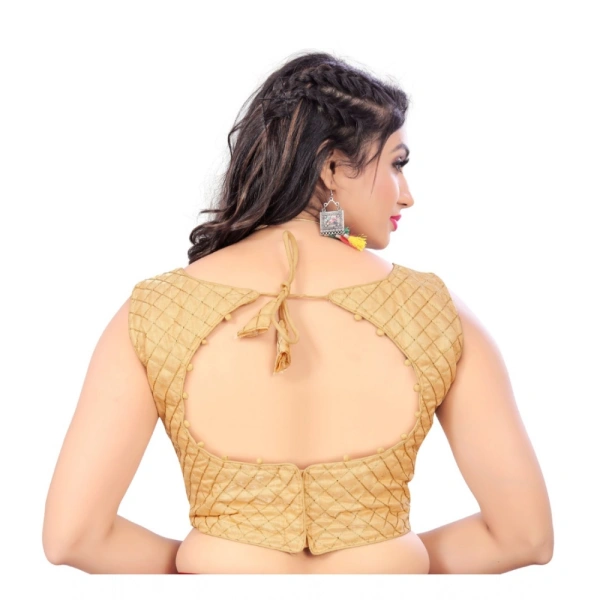 Women's Satin Embroidery Readymade Blouse (Beige, Size: Free Size)