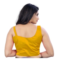 Women's Satin Satin Readymade Blouse (Mustard, Size: Free Size)