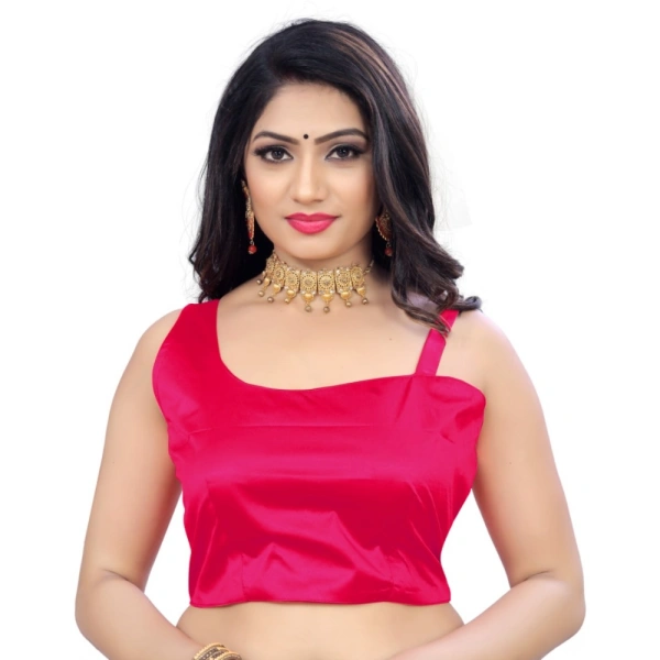 Women's Satin Satin Readymade Blouse (Pink, Size: Free Size)