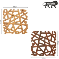 Wooden Coasters for Tea Coffee (Set of 4) - Breadth: 9.5 cm, Length: 9.5 cm, 0.23, Brown