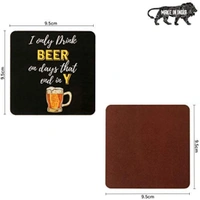 Wooden Coasters for Tea Coffee (Set of 4) - Breadth: 9.5 cm, Length: 9.5 cm, 0.23, Multicolor