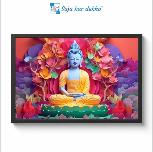 Lord Buddha High Quality Weather Resistant HD Wall Frame | 18 x 12 inch | - 18 x 12 inch