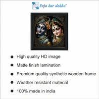 SAJA KAR DEKHO Radha Krishna Photo High Quality Weather Resistant HD Wall Frame | 20 x 20 inch | - 20 X 20 inch