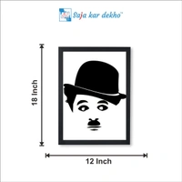 SAJA KAR DEKHO CHARLIE CHAPLIN High Quality Weather Resistant HD Wall Frame | 18 x 12 inch | - 18 X 12 inch