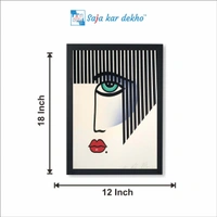 SAJA KAR DEKHO Robin Morris Black And White Stripes High Quality Weather Resistant HD Wall Frame | 18 x 12 inch | - 18 X 12 inch