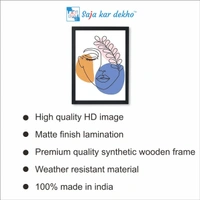 SAJA KAR DEKHO Simple Stylish Lined Journal With Modern Abstract Portrait Face High Quality Weather Resistant HD Wall Frame | 18 x 12 inch | - 18 X 12 inch