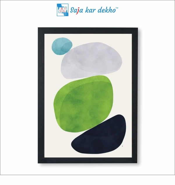 SAJA KAR DEKHO Minimal Modern Abstract High Quality Weather Resistant HD Wall Frame | 18 x 12 inch | - 18 X 12 inch