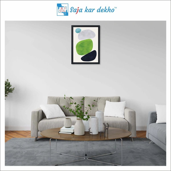 SAJA KAR DEKHO Minimal Modern Abstract High Quality Weather Resistant HD Wall Frame | 18 x 12 inch | - 18 X 12 inch
