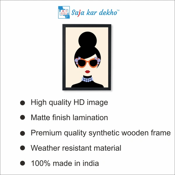 SAJA KAR DEKHO Funny Face Series Abstract High Quality Weather Resistant HD Wall Frame | 18 x 12 inch | - 18 X 12 inch