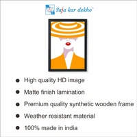 SAJA KAR DEKHO Beauty Mark And Hat Vector Illustration High Quality Weather Resistant HD Wall Frame | 18 x 12 inch | - 18 x 12 inch