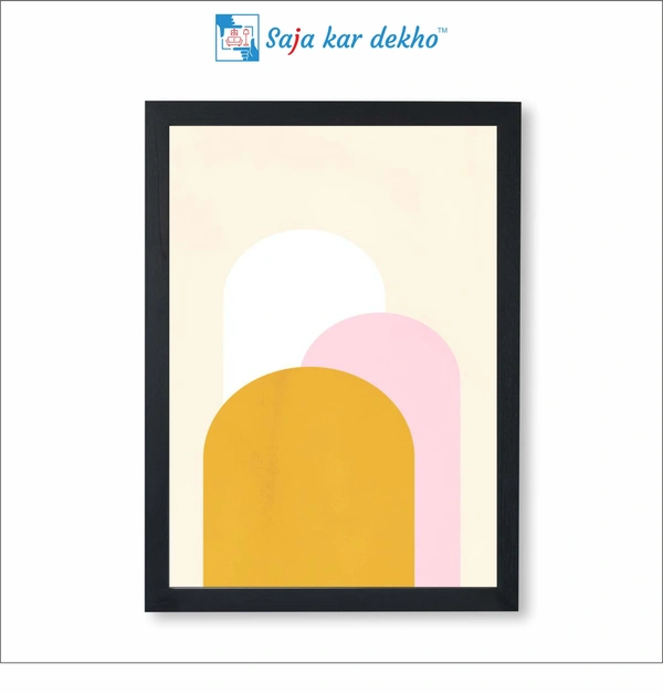 SAJA KAR DEKHO Modern Abstract Geometric High Quality Weather Resistant HD Wall Frame | 18 x 12 inch | - 18 X 12 inch