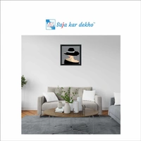 SAJA KAR DEKHO Vector Big Hat Woman Art High Quality Weather Resistant HD Wall Frame | 20 x 20 inch | - 20 X 20 inch