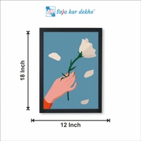 SAJA KAR DEKHO Flower Illustrator High Quality Weather Resistant HD Wall Frame | 18 x 12 inch | - 18 X 12 inch