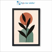 SAJA KAR DEKO The Leaves Abstract Silhouette Figure Botanical High Quality Weather Resistant HD Wall Frame | 18 x 12 inch | - 18 X 12 inch