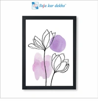 SAJA KAR DEKHO Flowers Painting Frame High Quality Weather Resistant HD Wall Frame | 18 x 12 inch | - 18 X 12 inch