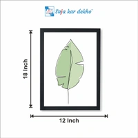 SAJA KAR DEKHO Green Leaf High Quality Weather Resistant HD Wall Frame | 18 x 12 inch | - 18 X 12 inch