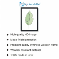 SAJA KAR DEKHO Green Leaf High Quality Weather Resistant HD Wall Frame | 18 x 12 inch | - 18 X 12 inch
