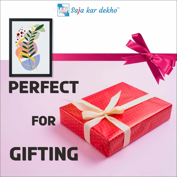 SAJA KAR DEKHO The Leaves Abstraction Artwork High Quality Weather Resistant HD Wall Frame | 18 x 12 inch | - 18 X 12 inch